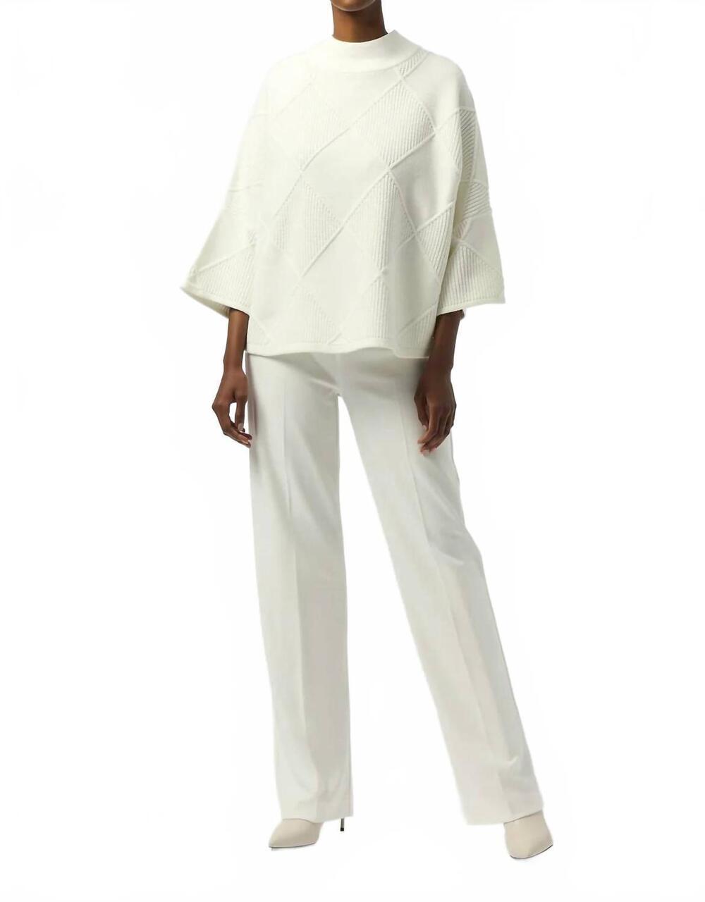 NEW JOSEPH RIBKOFF textured mock neck sweater in winter white